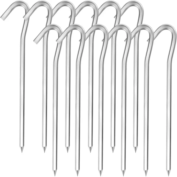 12 st Tältpinnar, 18 cm Metall Tunga Tältkrokar - Aluminiumlegering Camping Hård Markpinnar för Camping, Resor, Trädgård och Fotbollsmål Presenning