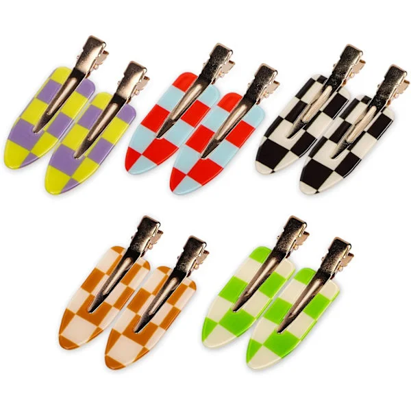 10 Pcs No Bend Hair Clips, Acrylic Resin Flat Styling Clips, No Crease Curl Pins, Hair Fasteners Bang Tool for Girls Hairstyle Accessories