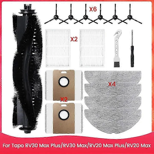 Tapo RV30 Max Plus/RV30 Max/RV20 Max Plus/RV20 Max Robotstøvsuger Tilbehørssæt & Reservedele