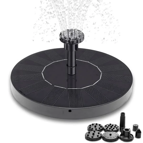 (Spesialtilbud) Kampanje til lav pris! Fontene - Solar Fontene / Vannfontene Solcelle - 16 cm Svart Svart Svart Svart Svart Svart'-UU-