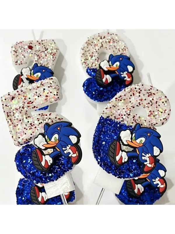 AliExpress - Blaue S-o-n-i-c Kerzen mit Zahlen 0 bis 9, Kinder-Geburtstagstorten-Dekorationen, Kuchen-Ornamente, Babyparty-Geschenke, Spielzeug