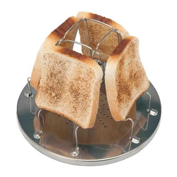 Sammenleggbar Campingovn Brødrister Rustfritt Stål Camping Brødristerholder 4 Skiver Brødristerbrett