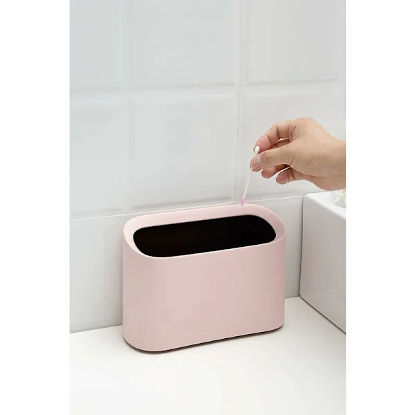 Mini søppelbøtte til benkeplate, søppelbøtte til baderomsskap, kjøkken, kontorer og skrivebord. Rosa