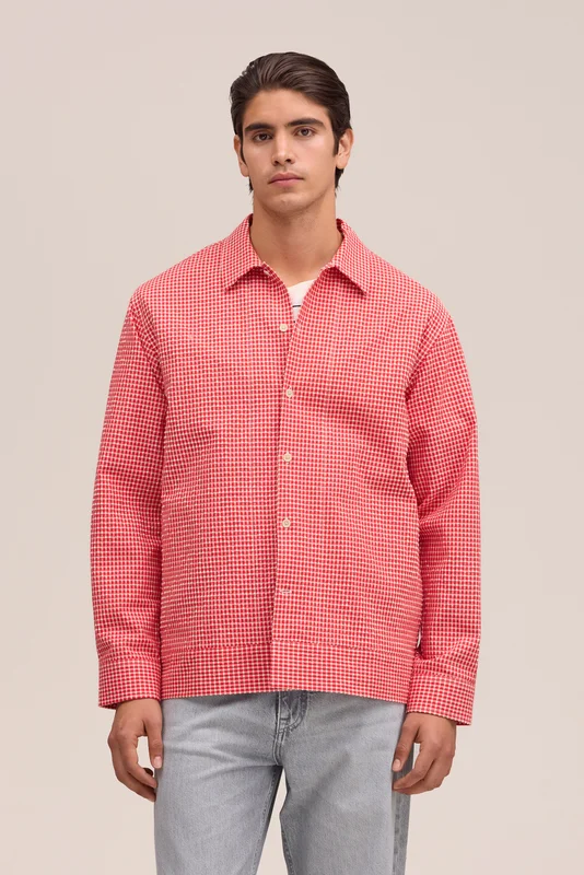 NN.07 Reed Overshirt Herre Rød Bomuld