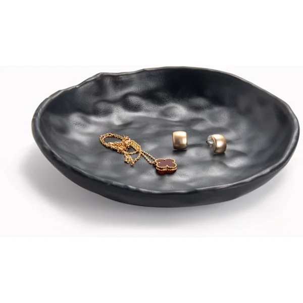 Nøgle Skål Sort Ring Skål Lille Dekorativ Smykke Organizer Bakke Tallerken Rund Pyntegenstand Skål til entre Kommode Indretning