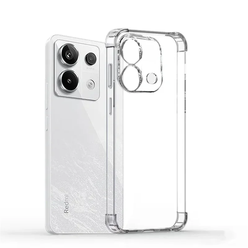AliExpress - Stoßfeste Handyhülle für Xiaomi Redmi Note 14 13 Pro 4G 12 Pro Plus 5G, transparente, klare Silikon-Stoßstange, weiche TPU-Rückseite