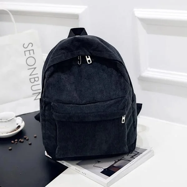 Kordfløyel Ryggsekk Ny Mote Dame Ryggsekk Jenter Skole Ryggsekk Dame Skulderveske Reisevesker for Tenåringsjenter 2022 Mochila n~00350
