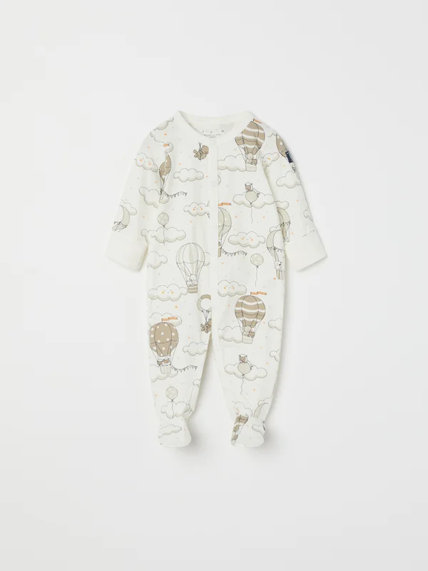 Polarn O. Pyret - Pyjamas suit hot air balloons - 98 - 104 - Childrenswear - white