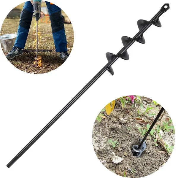 Garden Drill, Earth Drill, Drill for Planting, Spiral Garden Drill, Earth Hole Drill, 4*45cm, For Pla