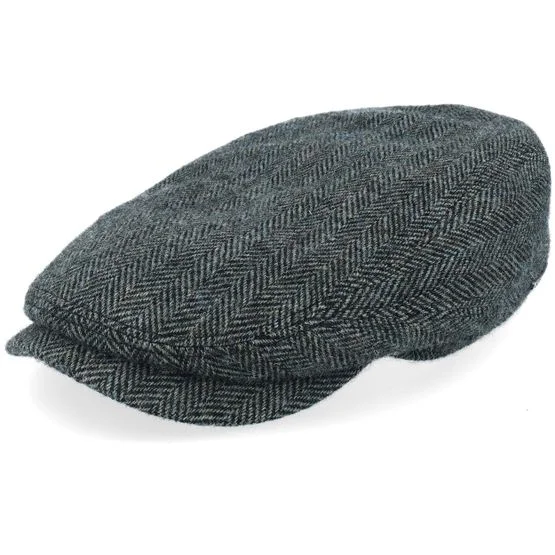 Stetson - Grün Flatcap Cap - Driver Wool Herringbone Moss Green Flat Cap @ Hatstore