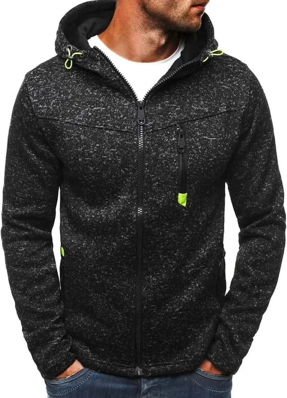 【NX】Luvtröja för män, sweatshirt med dragkedja, lätta jackor, 3 svarta