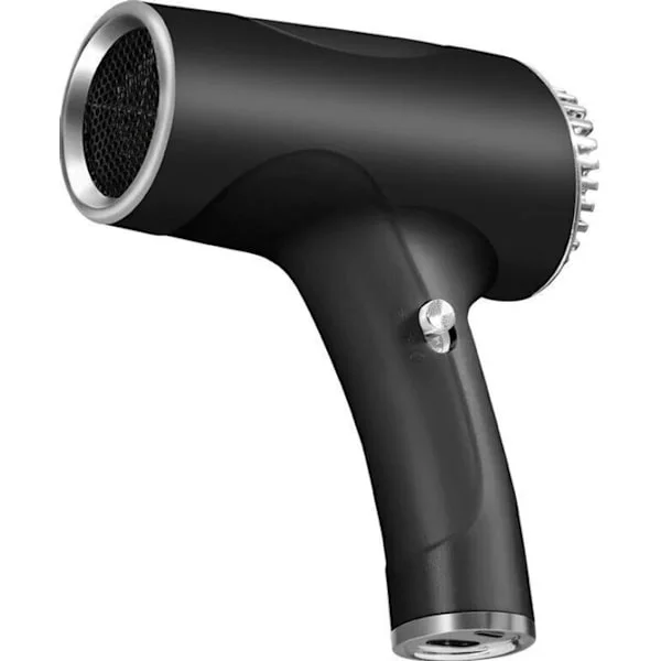 Sladdlös hårtork, uppladdningsbar hårtork, kompakt och bärbar hårtork, unisex snabbtorkande hårtork, 2600mAh (svart), kalluftsfläkt