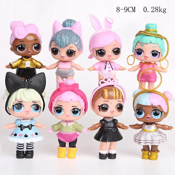 【BQ】8 stk LOL Dukker L.O.L Surprise Ball Lil Sisters Kæledyr Legetøj Piger