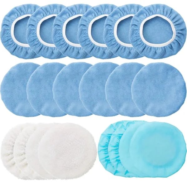 20 st. Orbital Buffer Polermaskine Pad Bonnet Mikrofiber Max Bonnet Polering Polerklud Cover (5-6 tommer)