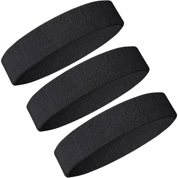 Pannband Svettband 3PCS Herr Dam Svettband Absorberande för Gym Sport Tennis Löpning Träning Basketboll Sport