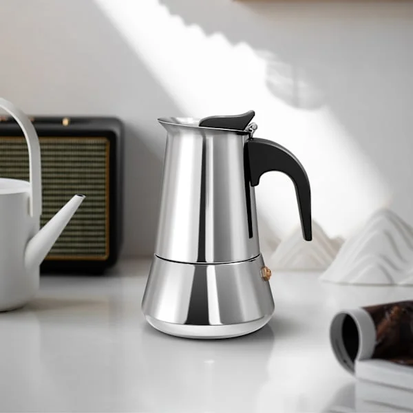 Mokkakande i rustfrit stål til komfur, italiensk kaffemaskine, Mocha Greca-maskine, Cafe Classic induktionskomfurer til hjem og camping