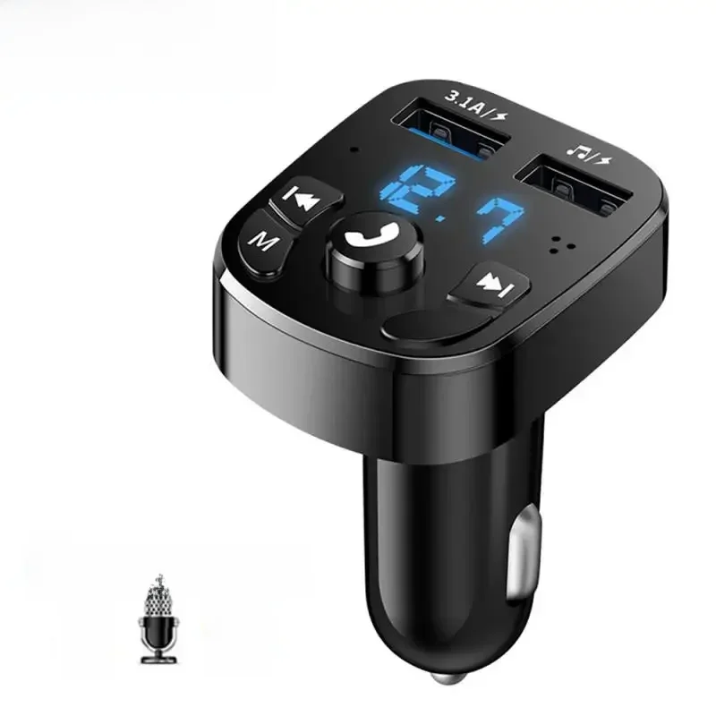 AliExpress - Auto Fm-zender Bluetooth 5.0 Aux Handsfree Draadloze Carkit Dual USB Autolader Autoradio Fm Modulator Mp3-speler Adapter