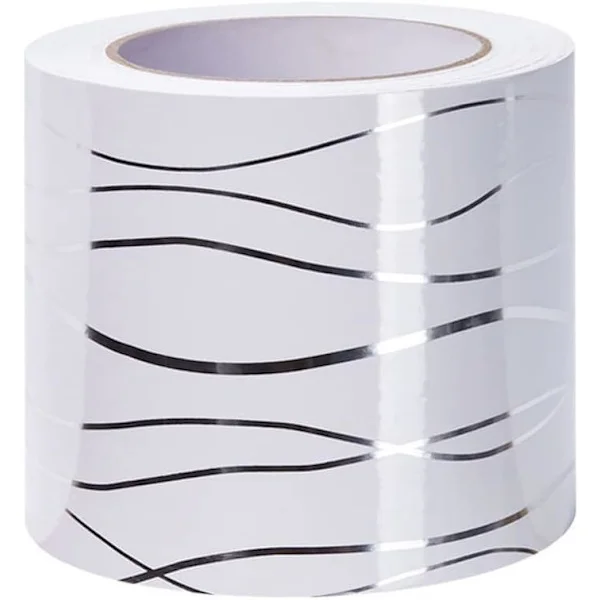 Decorative Self-Adhesive Wallpaper Border, Self-Adhesive Wall Border, White Wave Wall Decor, 10cm x 500cm