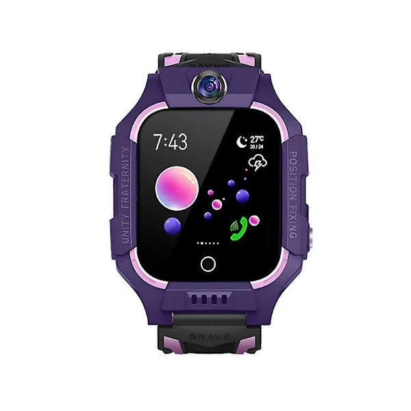 Barn 4G Smartklocka för Pojkar Flickor Sos Gps Plats Videosamtal Kamera Vattentät Klocka Simkort för Barn Smart Armbandsur Smartklocka Lila