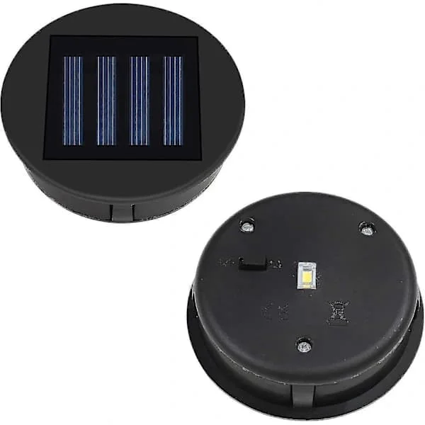 Replacement Solar Light with LED Bulb, 2-Pack Replacement Solar Light Tops, Panel with LED Solar Lamp