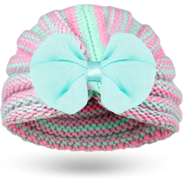 Baby Hats Newborn Beanie Soft Toddler Infant Winter Warm Knitted Bow Hat Turban for Girls and Boys -