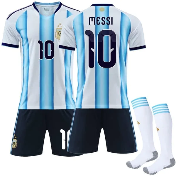 VM 2026 Argentina National Team Home Jersey Kids Adult Football Jersey No.10 Messi-FS-
