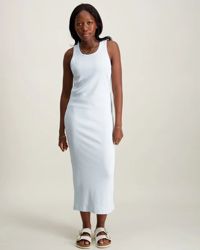 LMTD NLFHINAJA SL LONG SOLID TANK DRESS Blå Klänningar Tjej - Kids Brand Store