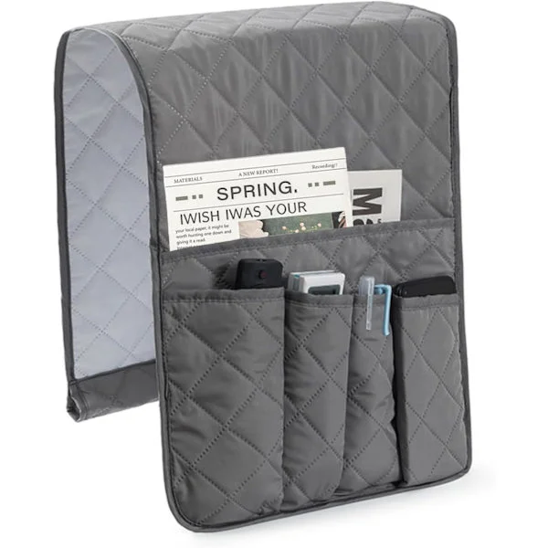Sofa Caddy, Fjernbetjeningsholder, Fjernbetjeningsopbevaring, Sofa Armlæn Organizer, Fjernbetjeningsholder til Sofa, 5 Lommer Sofa Hænger