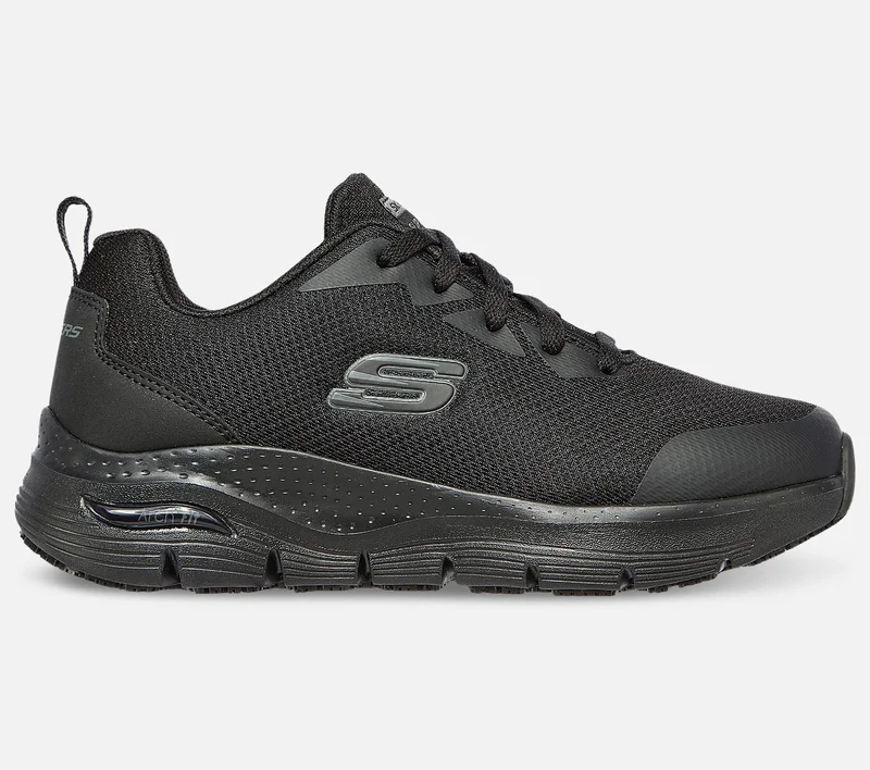 Skechers Work: Arch Fit SR, str. 37 - Dame, Sort - Skridsikker arbejdssko med svangstøtte