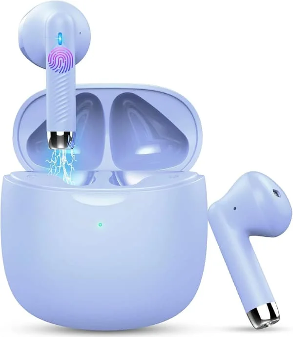 Langattomat nappikuulokkeet, Bluetooth 5.3 -kuulokkeet korvassa melua vaimentavalla mikrofonilla, nappikuulokkeet stereobassolla, IP7-vesitiiviit 