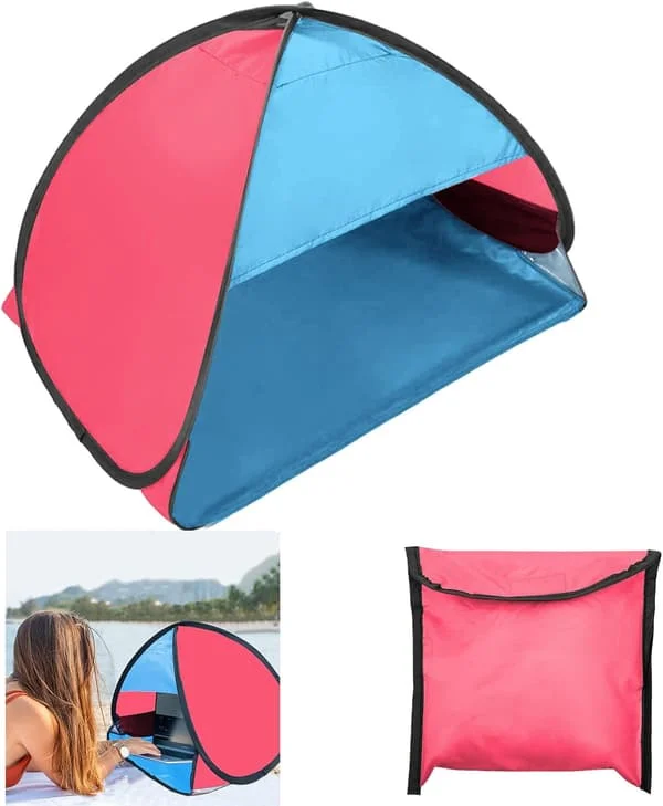 Mini Pop Up Instant Canopy, Bärbart Lättviktigt Solskyddstält för Husdjurshund, Utomhusarbete med Laptop, Camping, Vandring & Picknick Solskydd
