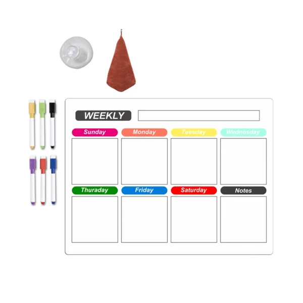 Kylskåpsmagnet Kalender Veckoplanerare Magnetisk Kalender Whiteboard Månadsvis Att-Göra-Lista Inköpslista Tavla_tfrf