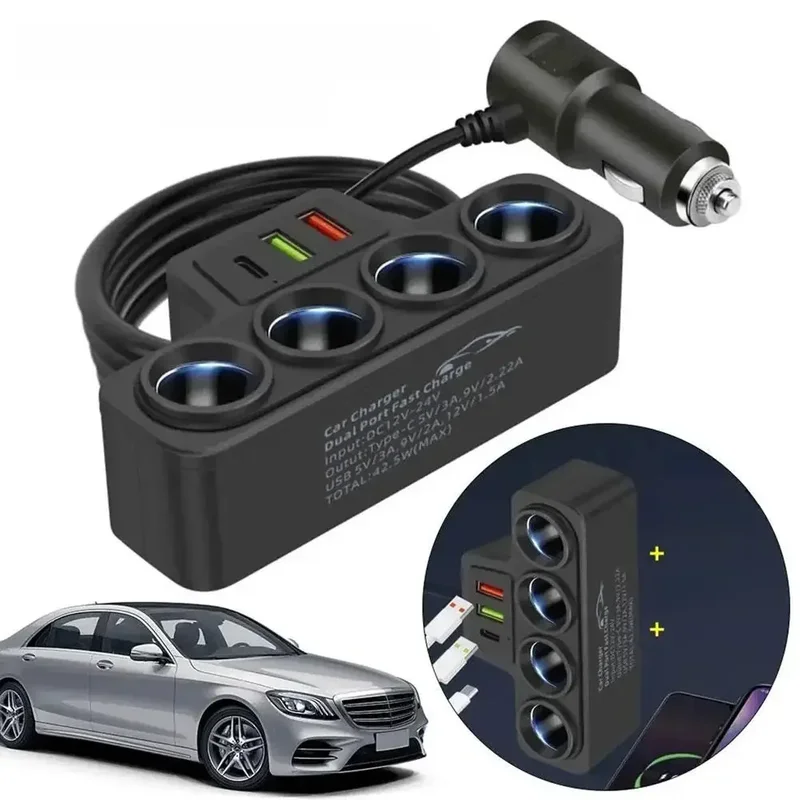 AliExpress - PD QC3.0 Dual USB Buchse 120W Auto Zigarette Leichter Splitter 12V 24V Schnelle Ladegerät Stecker Telefon power Adapter für Auto DVR 
