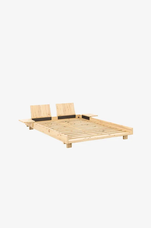 Karup - Social Bed W. 2 Pcs Back Rests And 2 Pcs Side Tables - Gul - Senge - 140X200 - Fra Homeroom