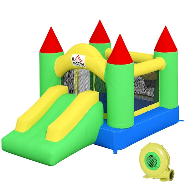 Bouncy Castle Puhallettava Puhallin Lasten Pomppulinna Play Castle Slide Trampoliini Turvaverkko 3-10 Vuotta Oxford 300X180X160Cm