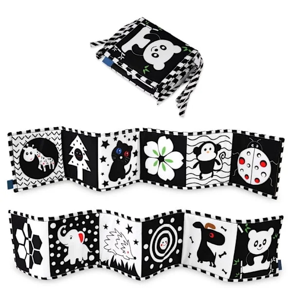 Black and White High Contrast Sensory Baby Toys Soft Baby Book for Early Education, Infant Tummy Time Toys, Activity Toys