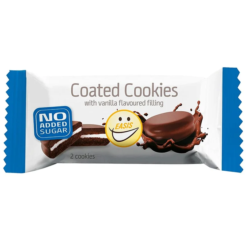 Spar 25% • Køb 2, EASIS Coated Cookies 34 g, Helse & Madvarer, Snacks, Chips & Kiks
