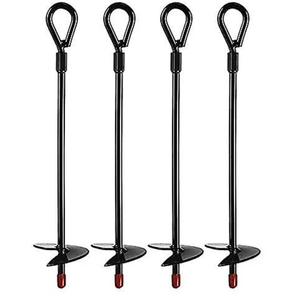 Markankare, Kraftiga Markankare för 15-tums Borr, Markankare Kit för Tält, Baldakiner, Skydd, Trampoliner och Gungor (4-pack)