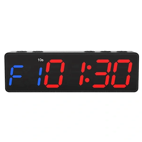 Intervallträning Gym Timer Klocka Stoppur Med 12 Lägen Kompatibel med Boxning, Yoga, Crossfit, LED-Display, Magnetisk Baksida Svart[CO]