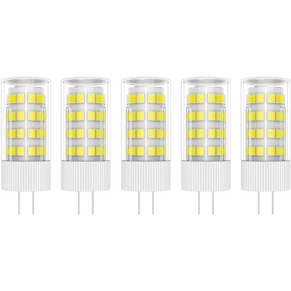 5X G4 LED-lampe 5W pære 51 SMD 2835LEDs Varm Hvit 6000K LED-pære 400LM tilsvarer 50W halogenlampe AC 220V [Energiklasse A+]