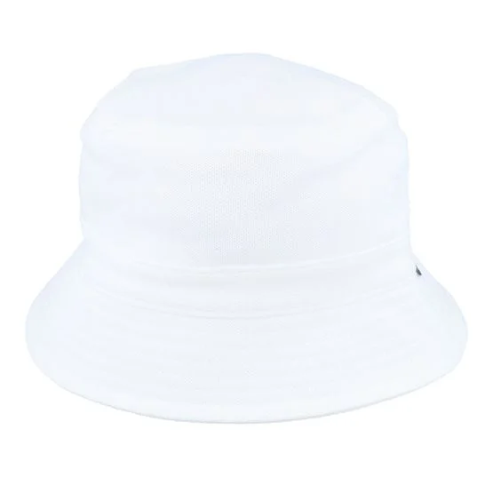 Lacoste - Hvid bucket Hat - Small Logo White Bucket @ Hatstore