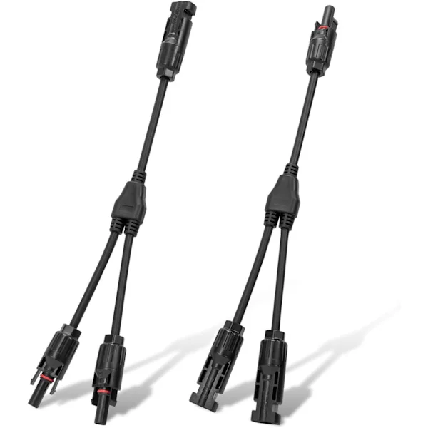 Miljövänliga solcellskontakter: Y-gren parallella PV-adaptrar och kabelkontaktkit för solpaneler (M/FF + F/MM)