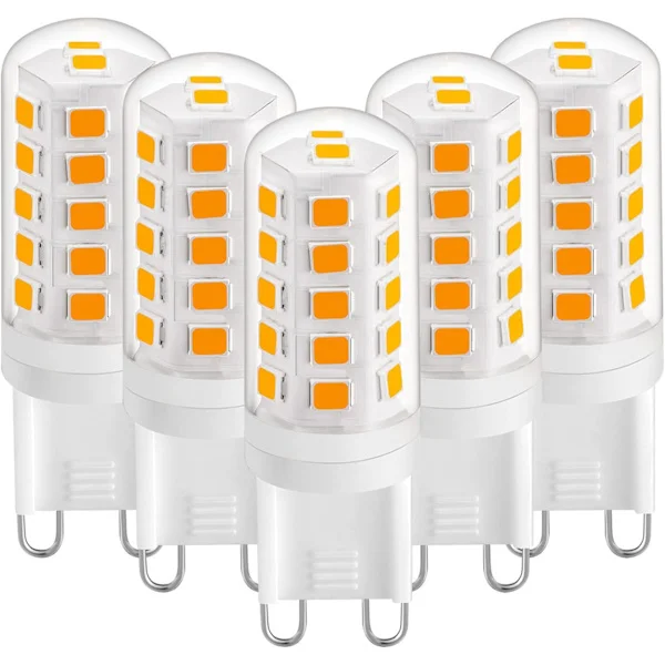 G9 LED-pære 3W Naturlig Hvit 4000K, G9 LED-pærer 420LM, Tilsvarende 28W 40W Halogenpære, G9 LED Corn-pærer Varm Hvit 5 stk