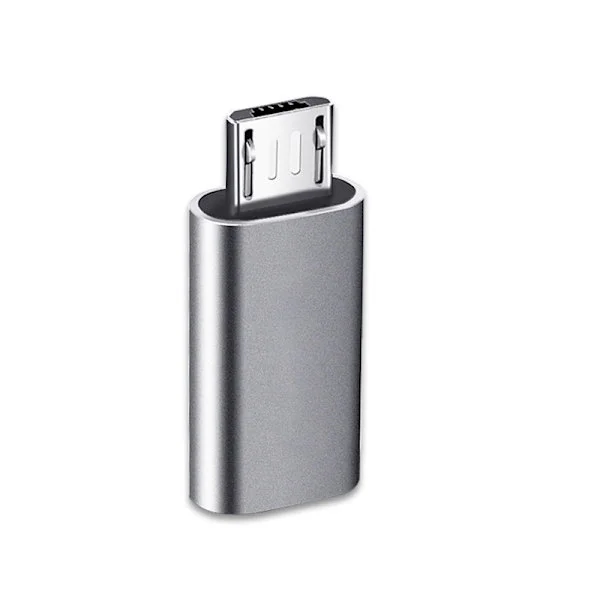 2 stycken USB C-adapter, Micro USB till USB C-adapter, USB C till Micro USB-kontaktadapter, Typ C hona Micro USB hane kontaktadapter för PC, Gal