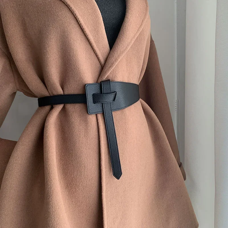 AliExpress - Designer-Gürtel für Damen Hochwertiger Knoten-Gürtel aus Weichem PU-Leder Langer Taillengürtel Weiblicher Breiter Mantel-Korsett-Gürtel