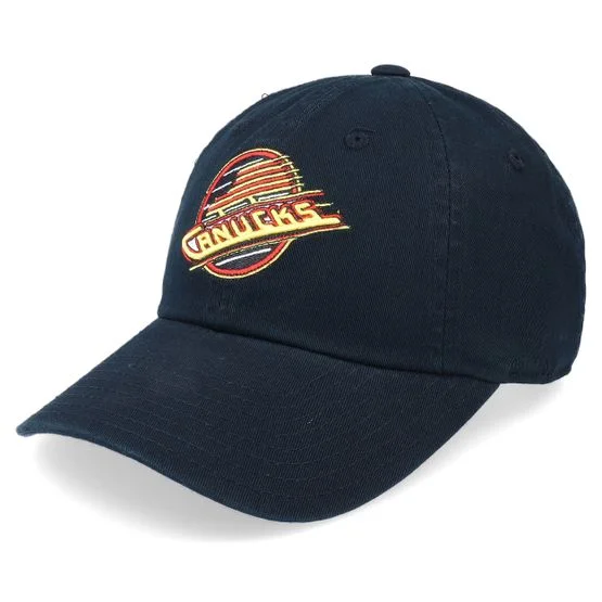American Needle - NHL Zwart unconstructed Cap - Vancouver Canucks Blue Line Black Dad Cap @ Hatstore