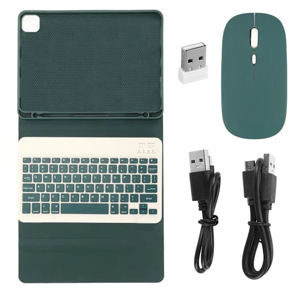For IOS Tablet Pro Keyboard Magnetic Detachable Auto Sleep Pen Holder Support Wireless Keyboard with Case Mouse Green