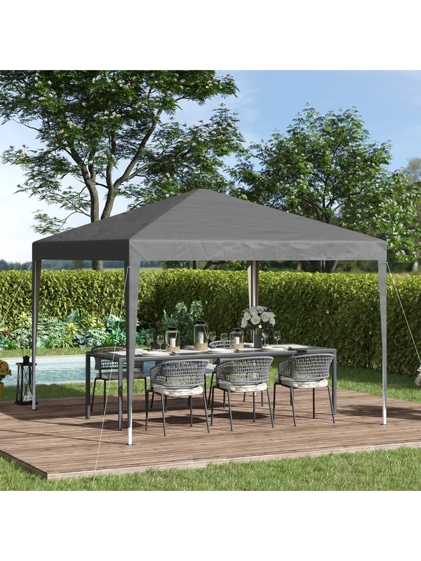 AliExpress - Outsunny Tonnelle Pliante 3x3 m Pop-up pour Jardin, Hauteur Réglable avec Sac de Transport, Anti-UV, Imperméable, Gris