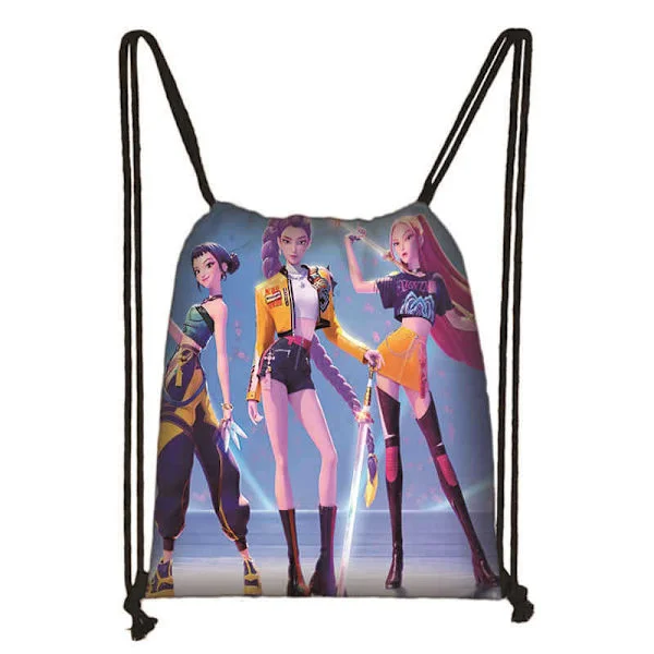 Kids' Gym Bag | Comfortable and Practical K-Pop Demon Hunter Anime-Inspired Dark Design Black Kids' Bag 10 10