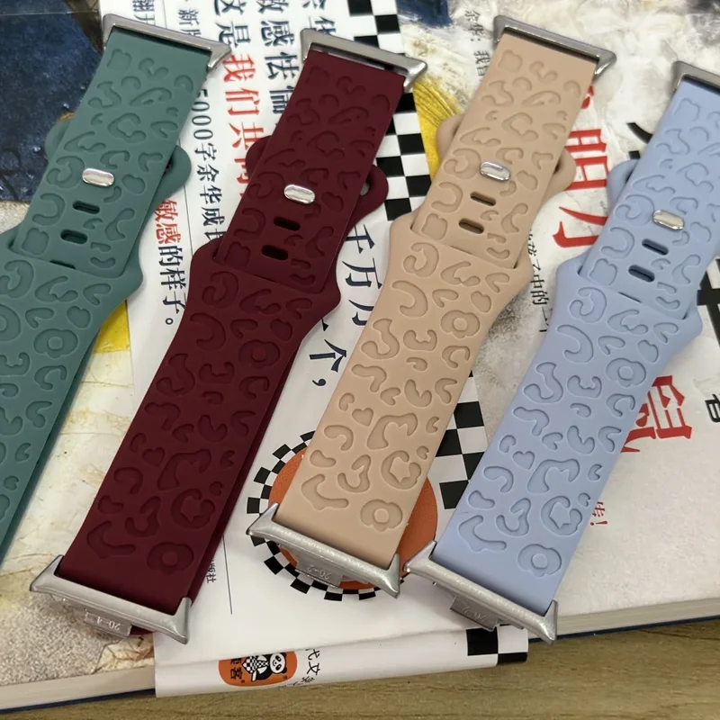 AliExpress - Silikon-Armband mit Leoparden-Gravur für Xiaomi Mi Band 9 Pro 8 Pro Smartwatch, Uhrenarmband für Redmi Watch 4 5 6, Armband Correa